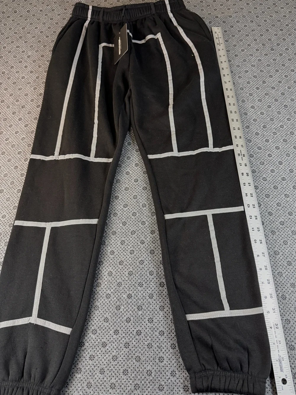 PrettyLittleThing Black Joggers with White Piping Detail